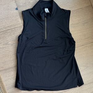 RHONE Black Zip-Up Tank Top